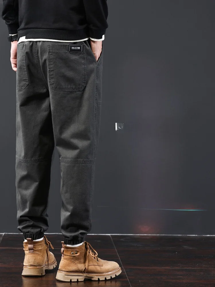 Мужские утепленные брюки-карго с флисовой подкладкой и завязкой на лодыжке