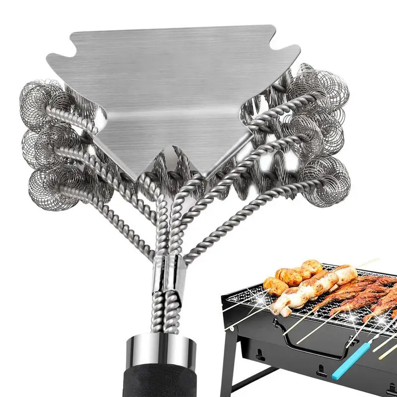 

Grill Scraper For Outdoor Grill Stainless Steel Barbecue Cleaner Scraper Kitchen Accessories For Barbecue Camping Picnic