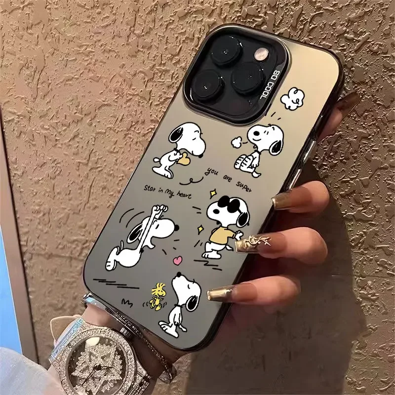 Мультяшный S-Snoopys-Dog e чехол для телефона iPhone16 11 12 13 14 15 Pro Max 7 8 Plus X XR XS MAX SE20 милый