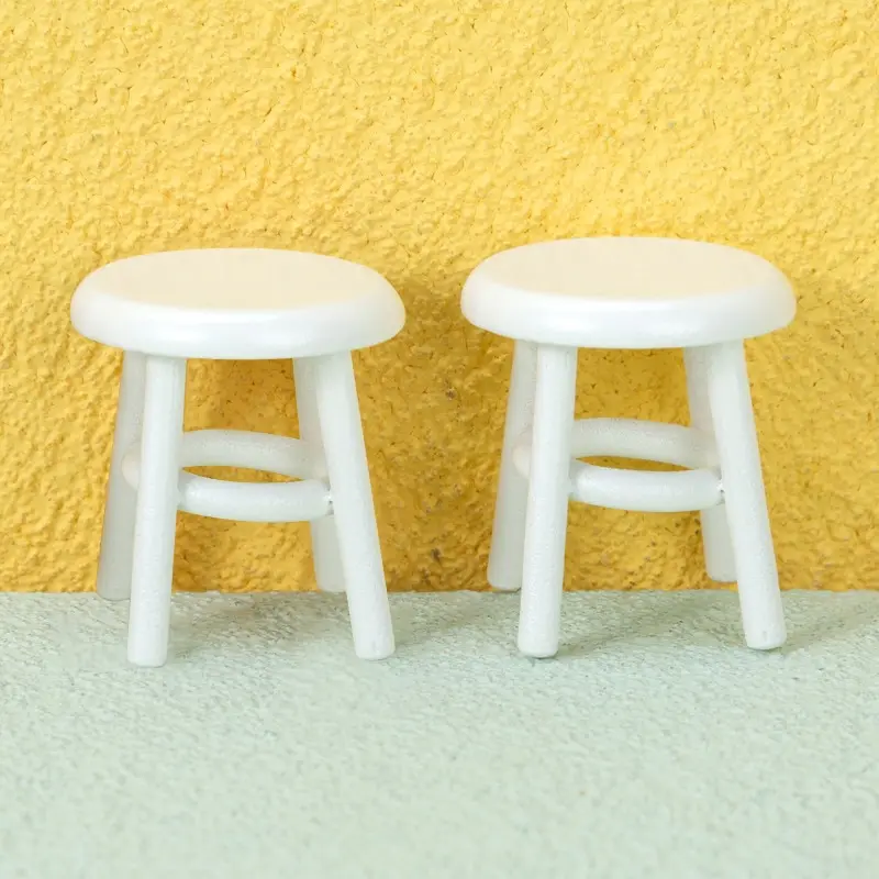 

1 шт. 1:12 миниатюрная деревянная мебель для кукольного домика высокий стул чайный барный стул белый круглый стул мебель кукольный домик игрушка для украшения дома
