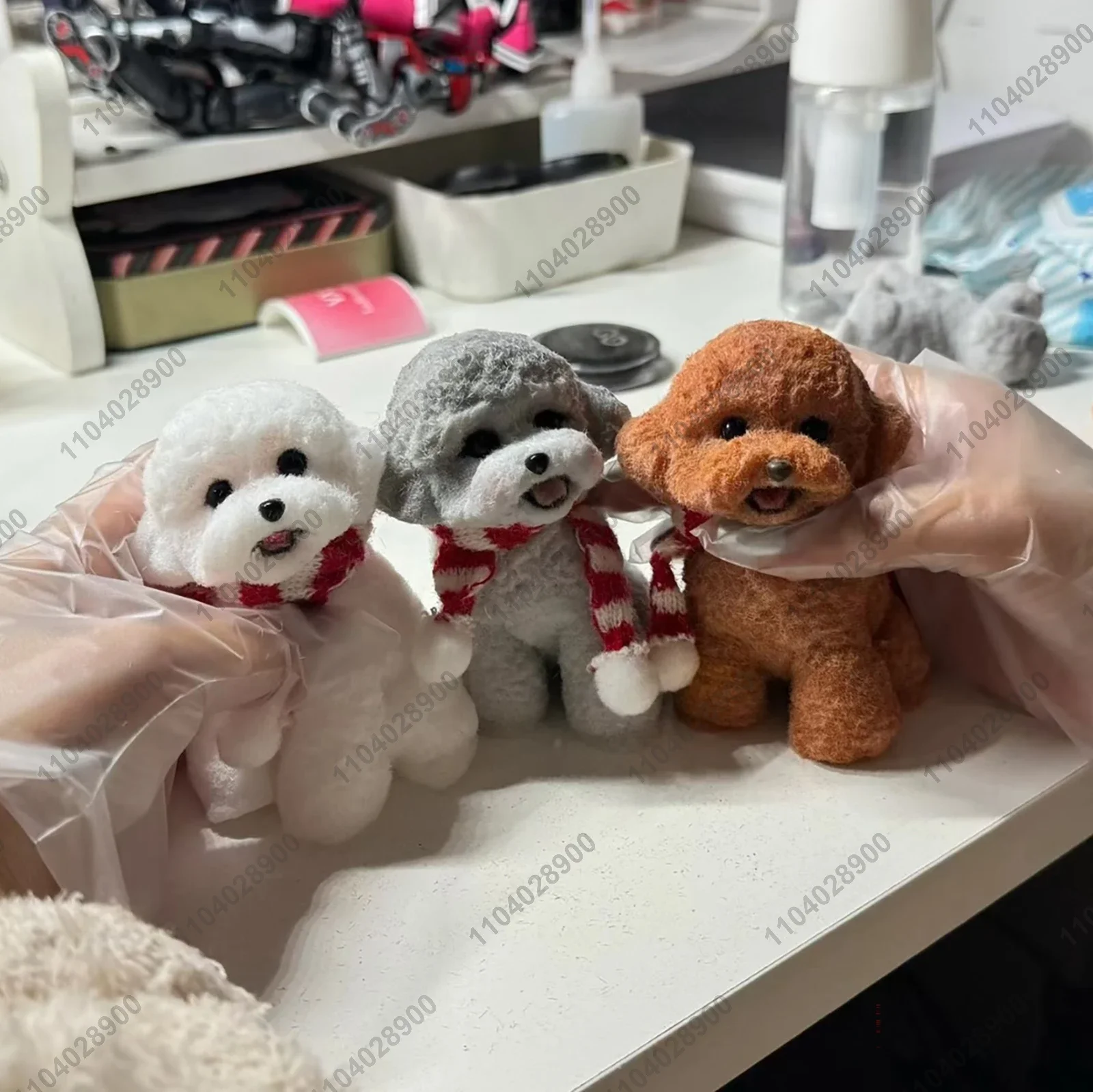 Бишон Фризе Собака Таба Мягкий Силиконовый Пушистый Собачий Щенок Ручная