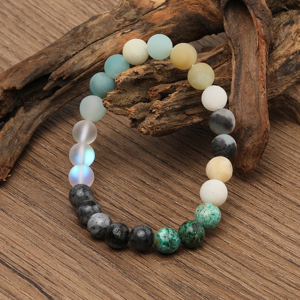 OAIITE богемный Амазонит опал мала бусы ожерелье браслет набор полудрагоценные