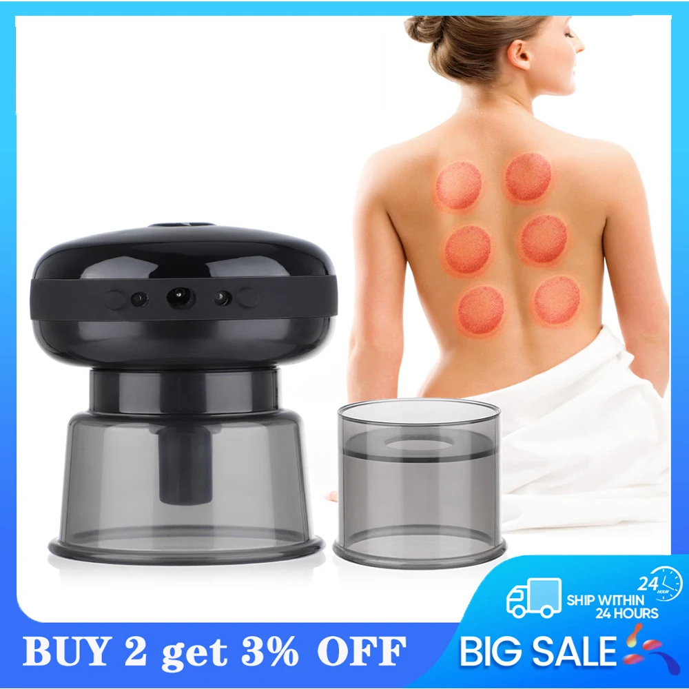 

Electric Cupping Therapy Massager Heating Red Light Pulse Negative Pressure Vibrating Massage for Back Waist Body Relieve Pain