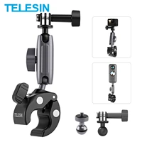 telesin motorcycle cycling crab claw clip magic arm 360%c2%b0 adjustment super clamp 14 screw for gopro insta360 dji action 2 sjcam