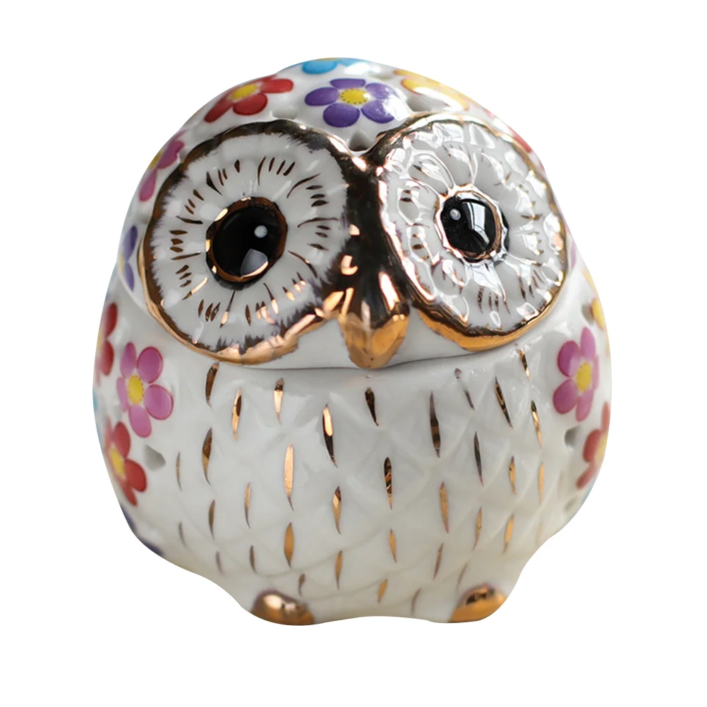

Box Owl Trinket Jewelry Ceramic Case Shaped Dish Statuedecorative Container Decor Storageringsfigurine Adorable Bird Enamel