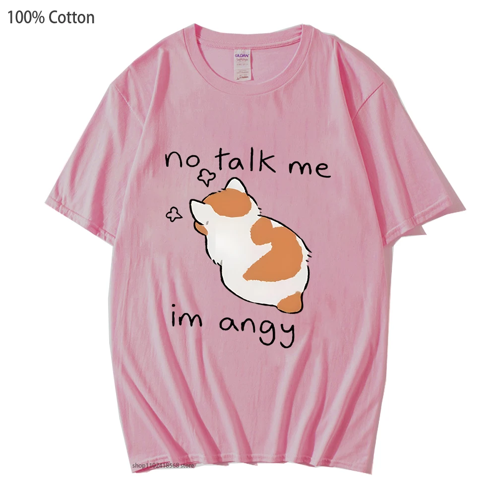 Фото Футболки Fun Cat: мужские и женские, 100% хлопок, летняя одежда, уличный стиль, хип-хоп, повседневные, с мультяшными принтами, Y2K, топы №3