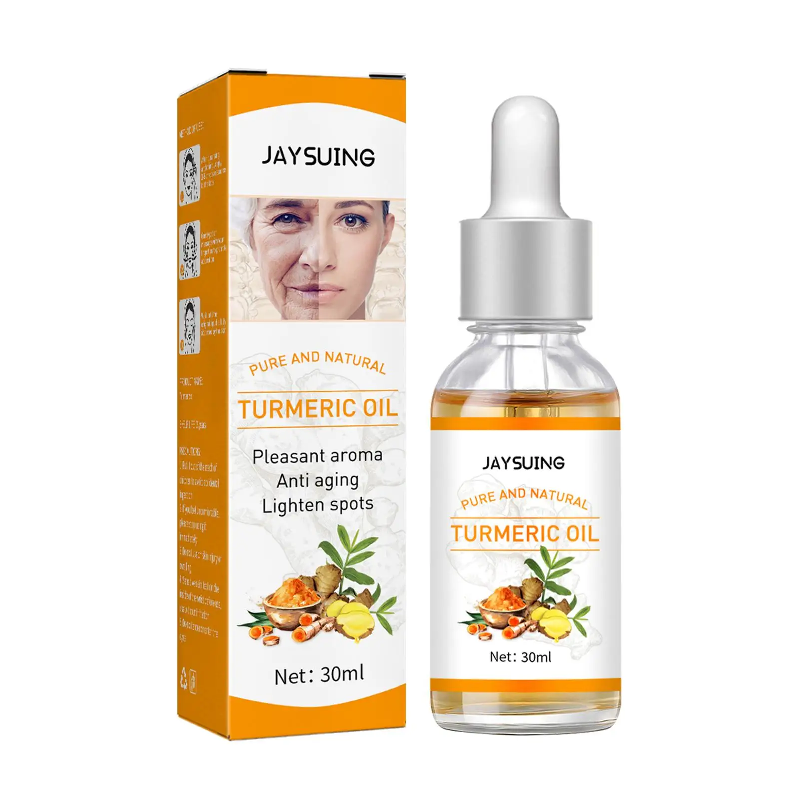 

30mL Turmeric Lemon Oil Skin Glow to Lightening Acne Dark Patches Acne Bright Skin Dark Spot Corrector Face Whitening Serum