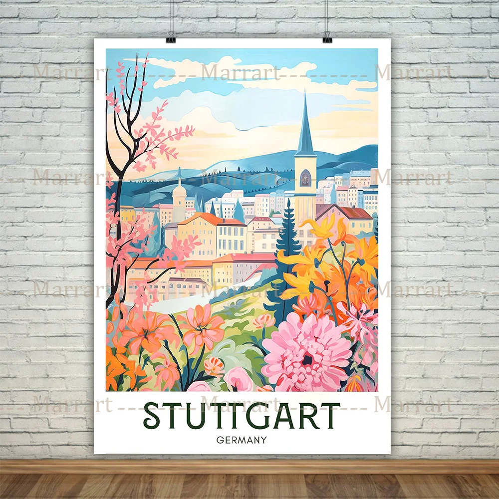 Принт Берлин Писа Одинapore Насторы Стотgart Сидней Таиланд Модный город путешествие