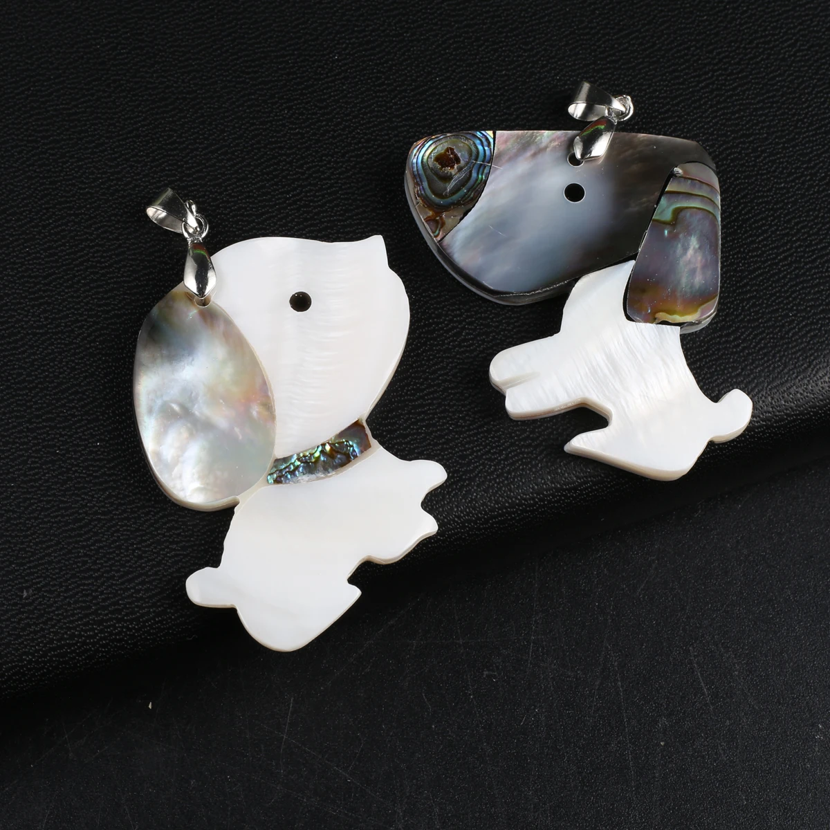 

1Pcs Random Shell Pendant Natural The Mother Of Pearl Dog-Shaped Splicing Pendant For jewelry making DIY Necklace Accessory
