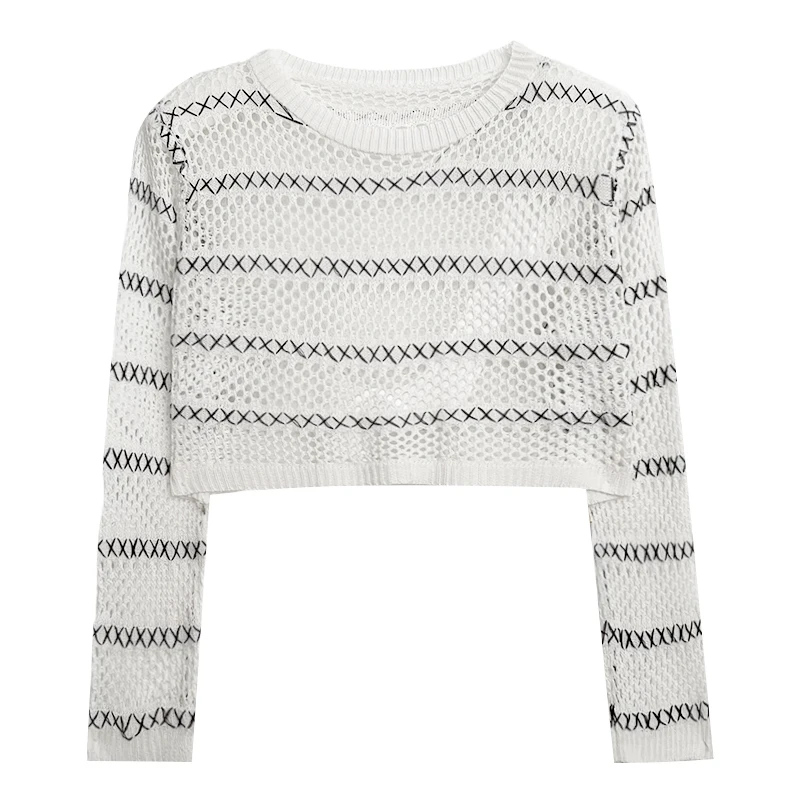 

Свободная Повседневная трикотажная рубашка в полоску, с длинными рукавами