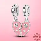 Подвеска в виде половины сердца из серебра 925 пробы, подвеска-Шарм в форме матери дочери в форме сердца, фирменный браслет, ожерелье, оригинальные ювелирные изделия