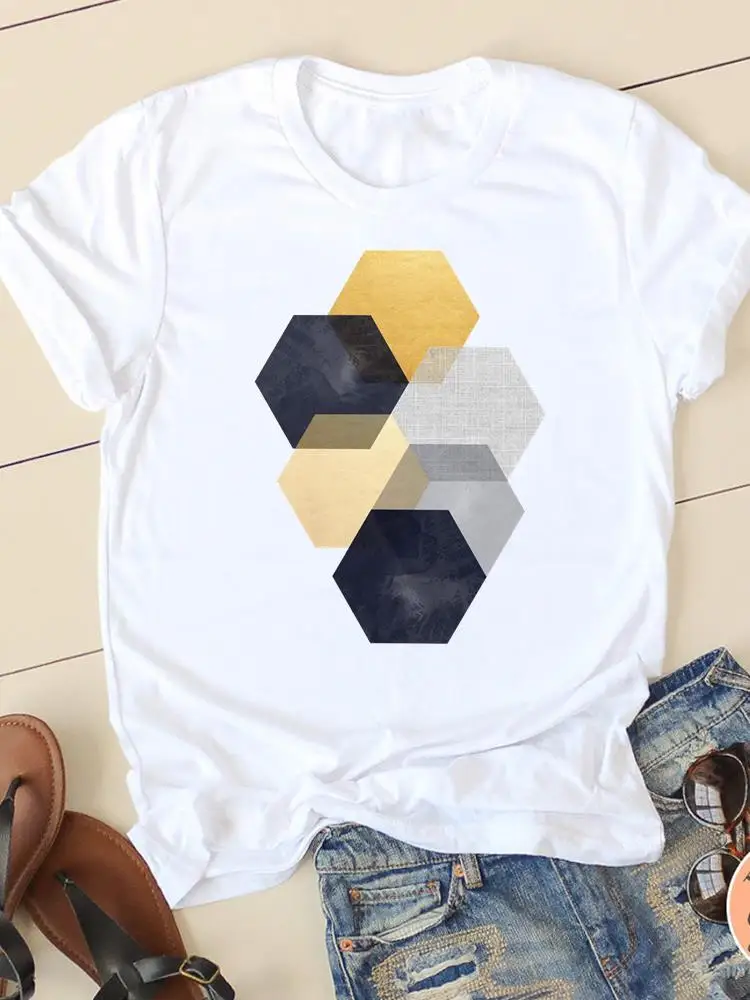 Милая винтажная Повседневная футболка в стиле 90-х с рисунком акварелью женская