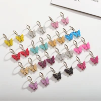 2 pairs butterfly ornaments 2022 women fashion jewelry wedding party earrings charm pendant rings diy crafts accessories