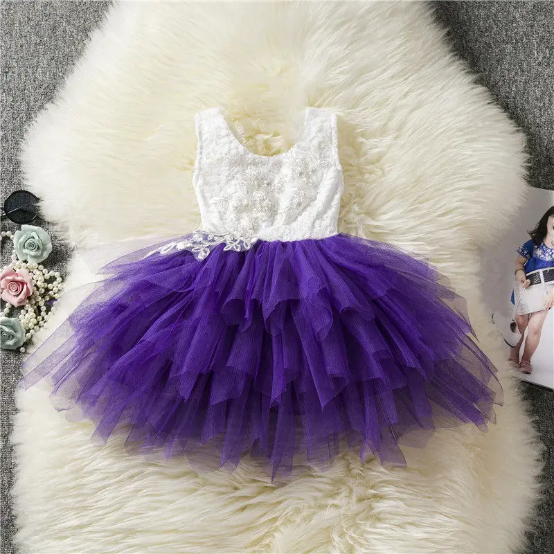 Детское платье принцессы для девочек нарядное свадебное без рукавов с вышивкой