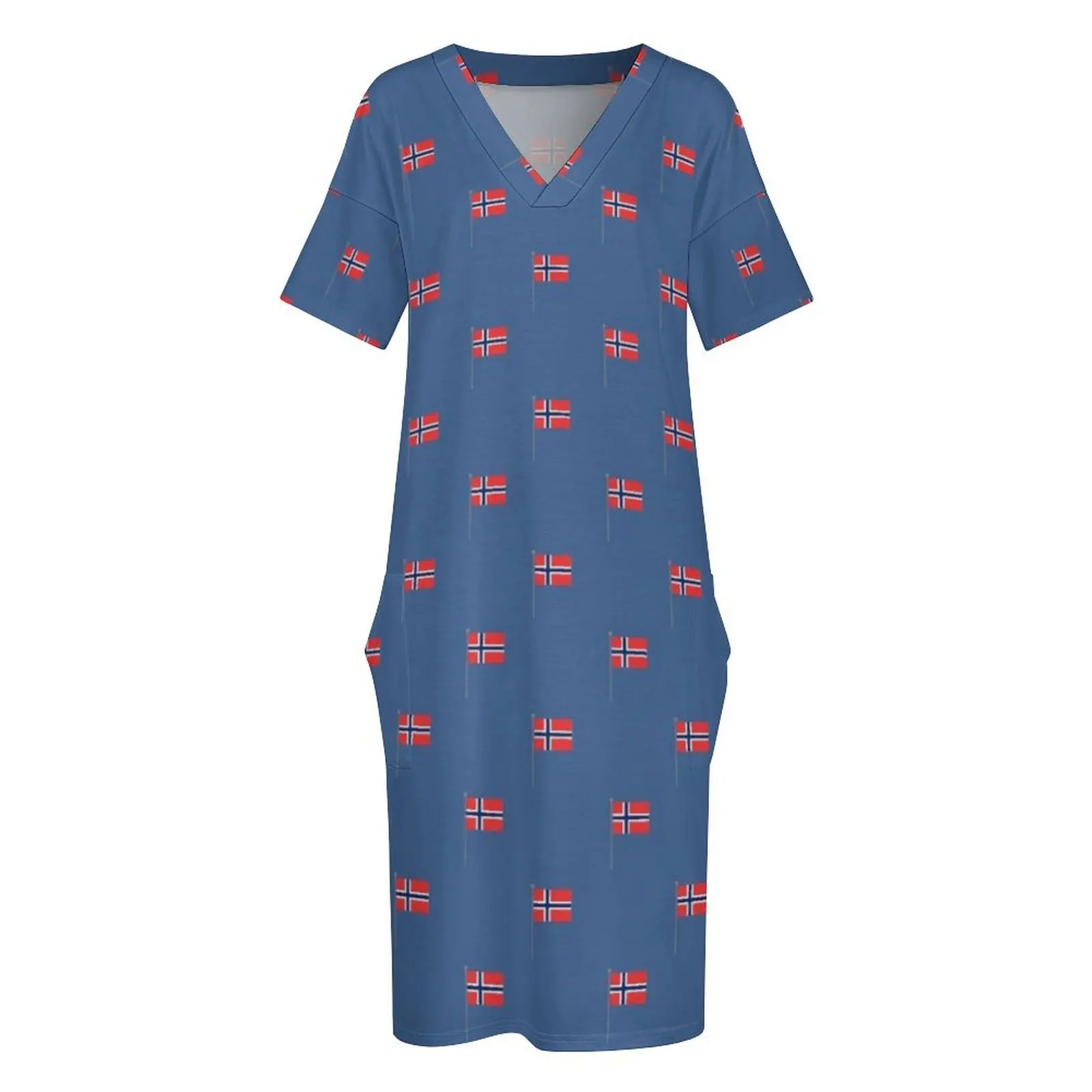 Норвежский национальный баннер с узором флага Норвегии свободное платье