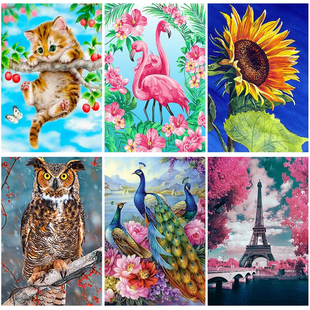 

Miaodu DIY Animal Diamond Embroidery Peacock Owl Full Mosaic Sunflower 5D Painting Cross Stitch Kit Decoration Room Wall Decor