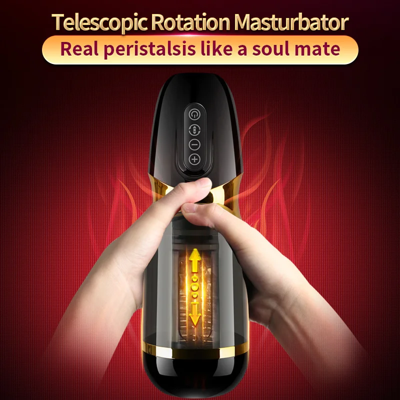 Sex Toys For Men Automatic Male Masturbator Telescopic Rotation Soft Silicone Vagina Pocket Adult Masturbation Cup