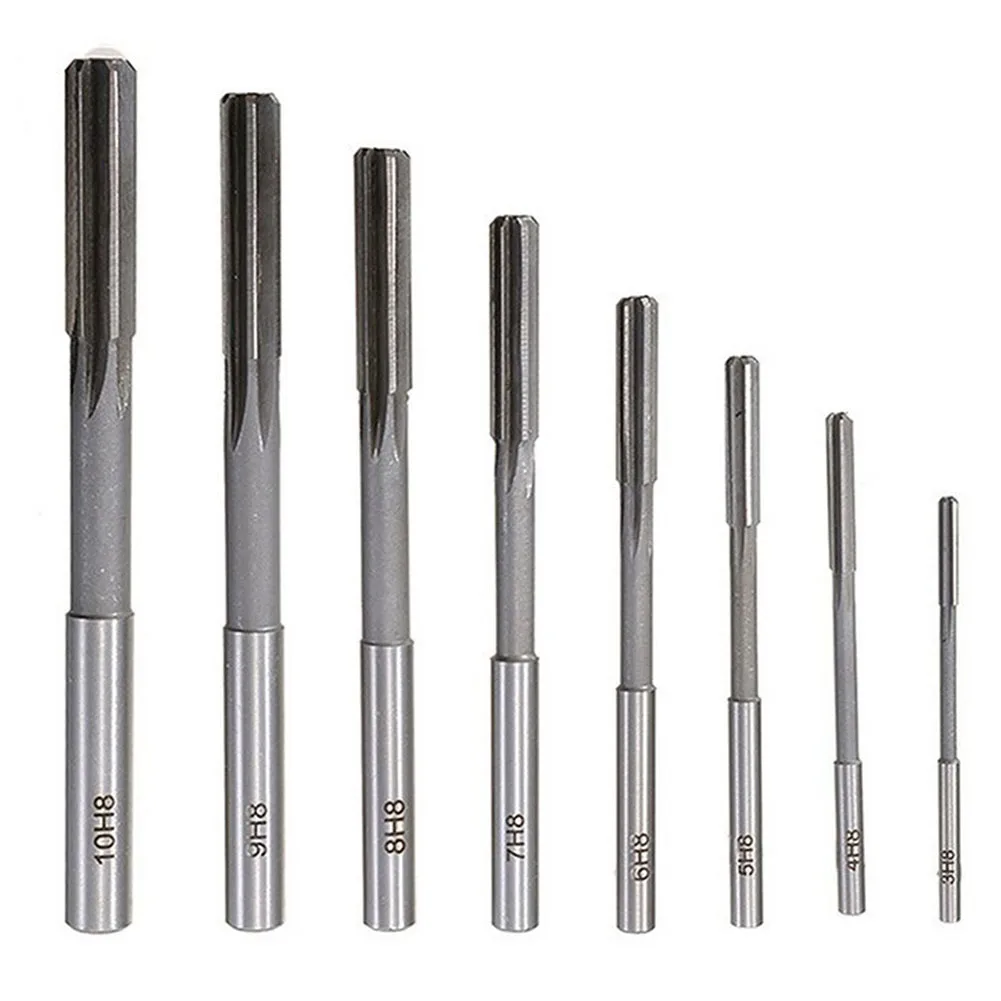 

8PCS 3-10mm HSS Hand Reamer Kit Straight Shank H7 H8 Chucking Reamers Set Pore Wall Milling Reamers For Bore Machining