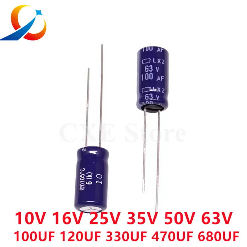 10 шт. LXZ В 25 35 63 100 мкФ 120 330 470 680 1000 1800 высокочастотные электролитические