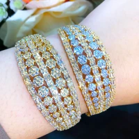 kellybola new luxury original design stackable bangles for women bridal wedding cubic zircon bracelet party jewelry 2022 hot