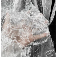 white semi permeable corrugated water light wrinkled fabric creative wedding dress skirt diy mesh designer fabric