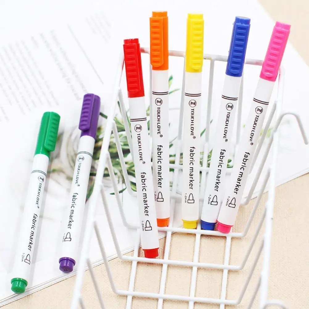 

Маркеры для текстильной одежды, 8 шт./компл., ручки для рисования на ткани, принадлежности «сделай сам», лайнер для футболки, пигментная ручка...