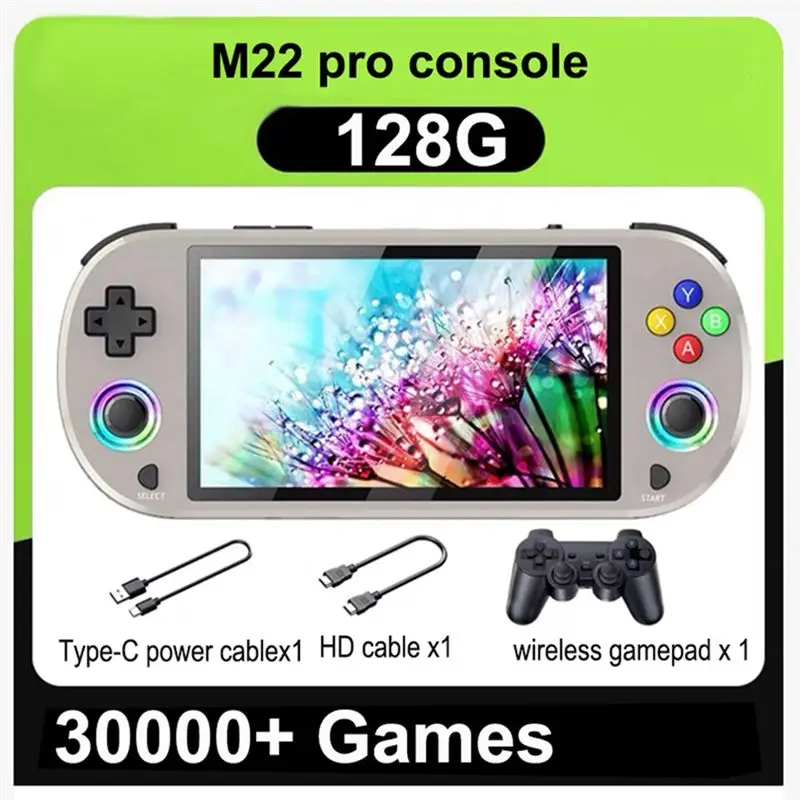 Фото Игровая консоль Well Made-M22 Pro Retro с 128 ГБ памяти, 5,0-дюймовым IPS-дисплеем, RGB LED-джойстиком, поддержкой LINUX/Emelec №5