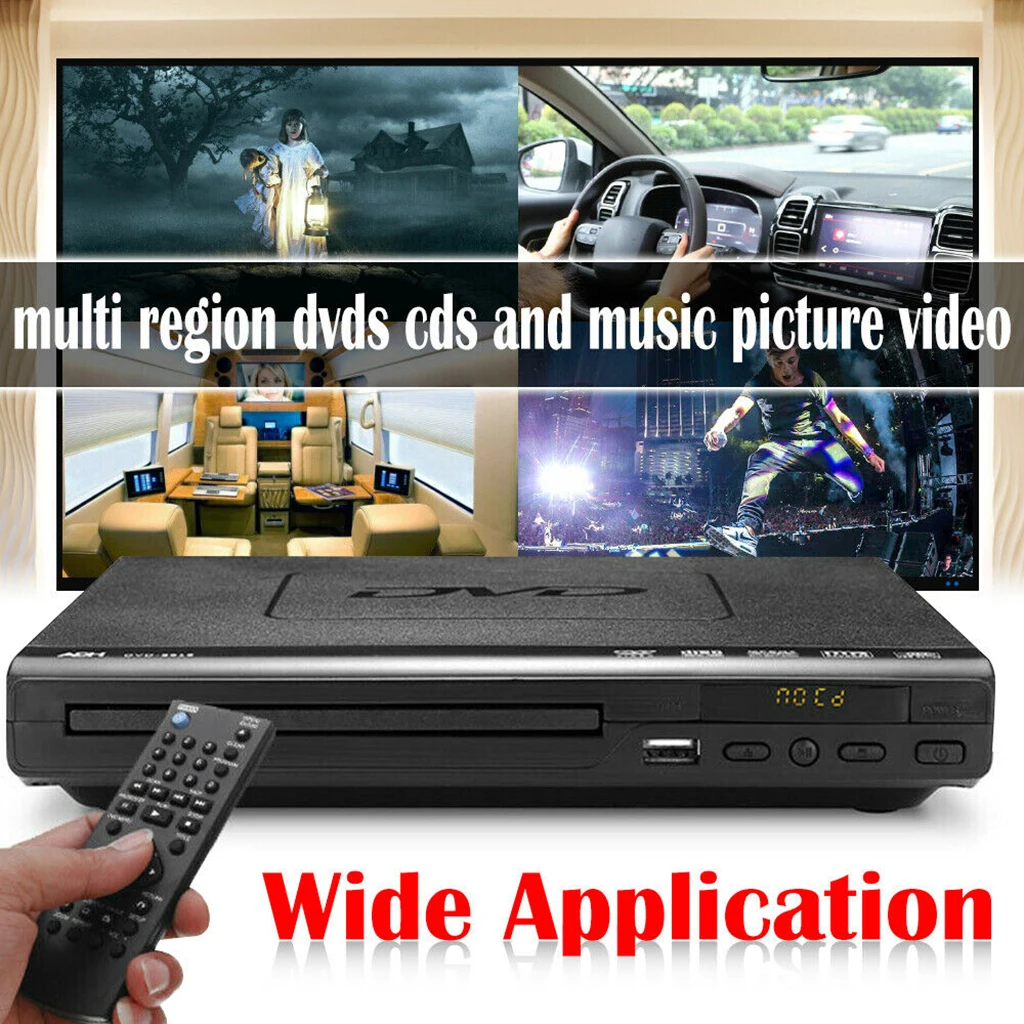

HDMI DVD Player ADH CD VCD Music Disc Upscaling USB Remote 1 in Screen