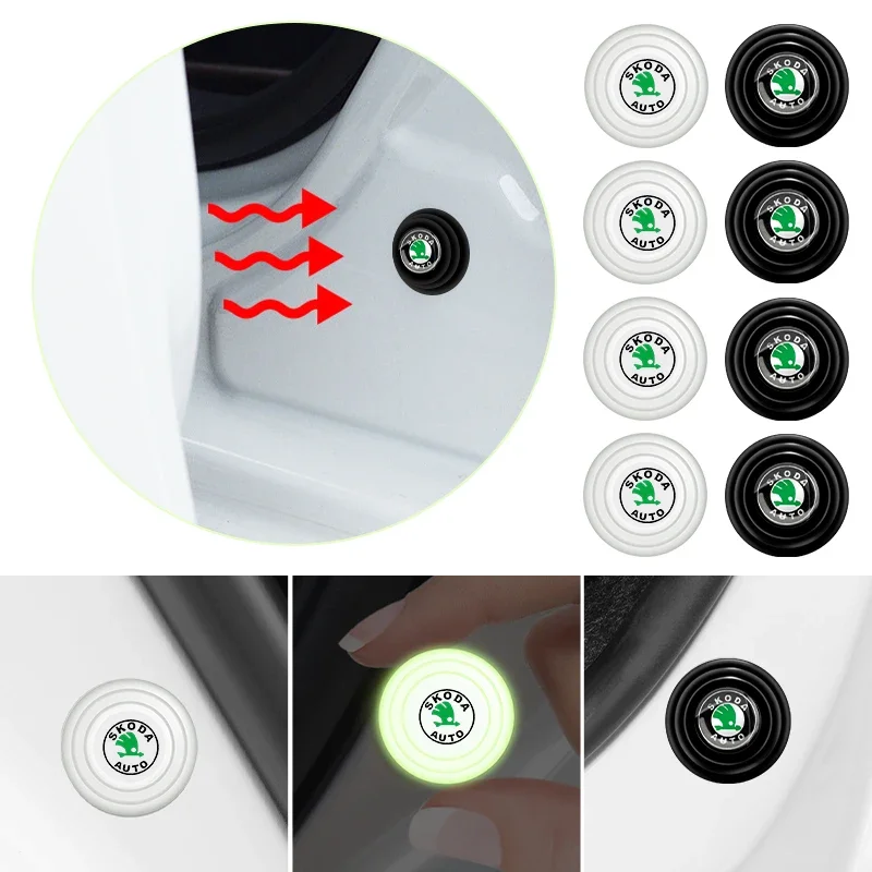 Светящаяся накладка на дверь автомобиля для Skoda Octavia MK2 MK3 2 3 A7 Fabia Karoq Kodiaq Superb Rapid Kamiq