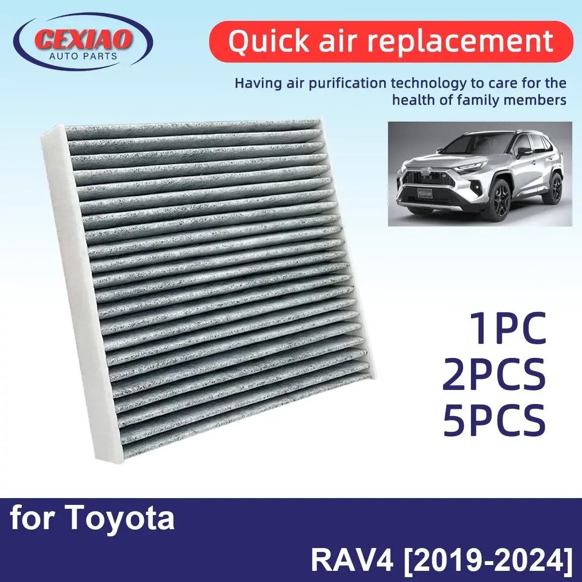 Фильтр кондиционера для Toyota RAV4 2019-2024 CF12157 87139-0E040 87139-YZZ37 1 шт. 2 5