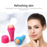 face oil absorbing roller facial massage removing cleaning stick portable reusable washable absorption remover black