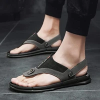 wotte mens sandals solid color pu leather men summer shoes casual comfortable open toe sandals soft beach footwear male shoes