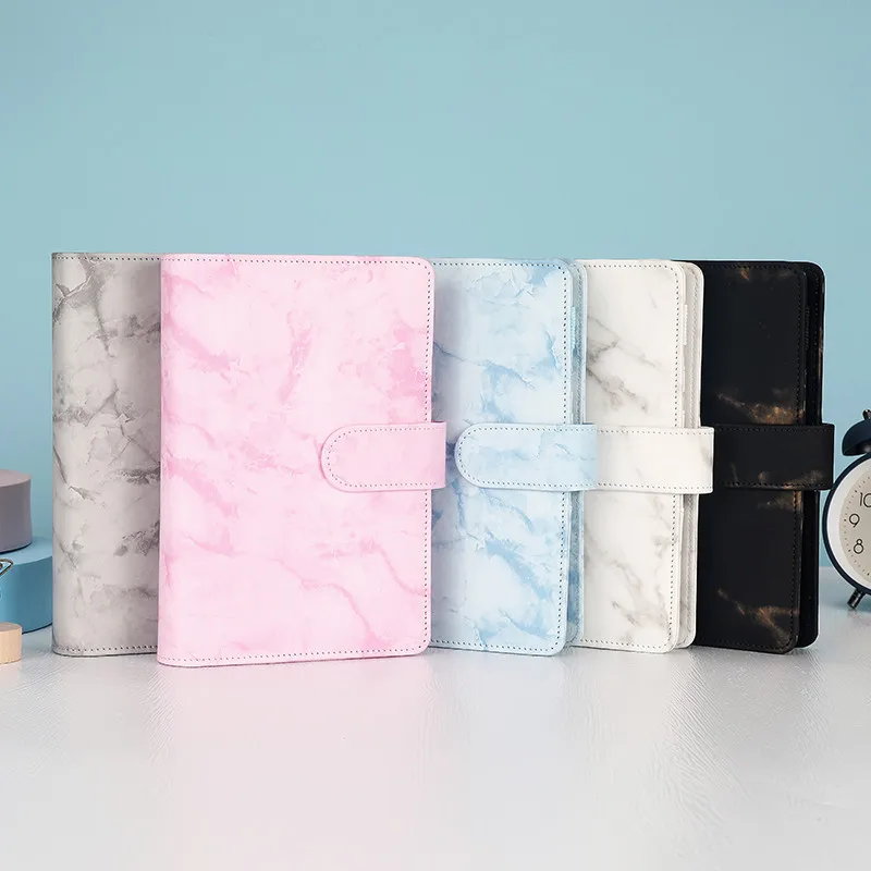 

A5 A6 Copper Corner Marble White Black Notebook DIY Binder Notebook Cover Diary Agenda Planner Paper Cover School Stationery