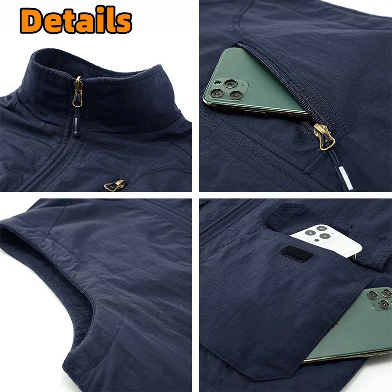 2023 Мужской флисовый жилет Зимняя уличная Двусторонняя одежда ветрозащитный