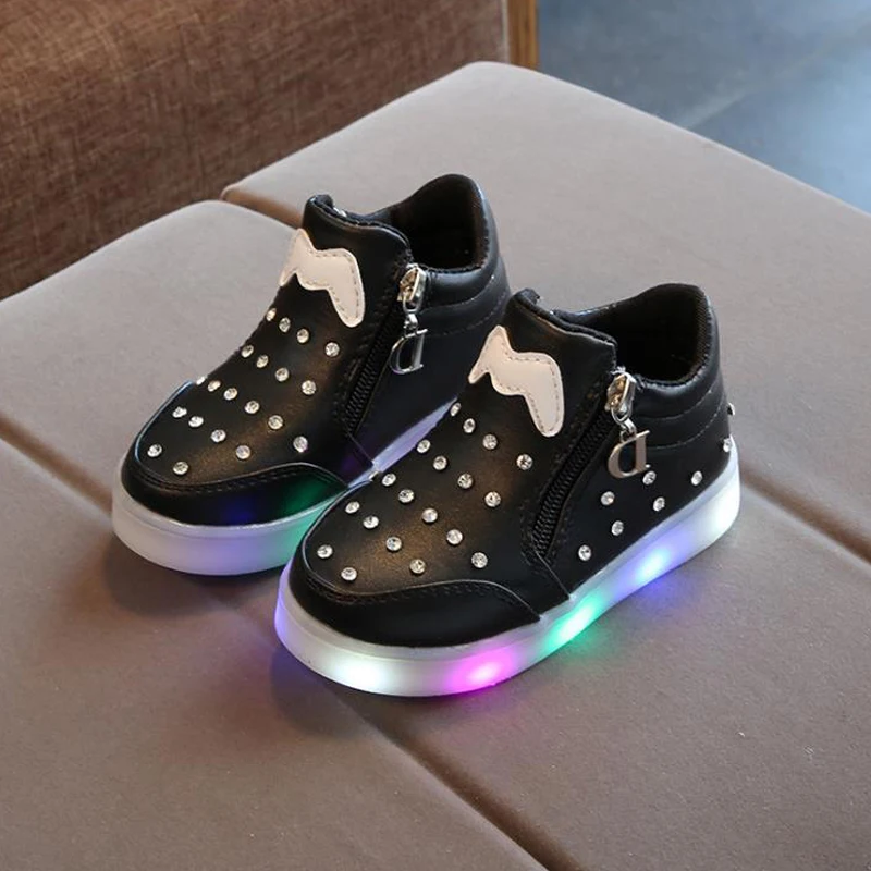 

Size 21-30 Luminous Sneakers for Baby Led Light Up Shoes Children Anti-slippery Glowing Shoes Girls Sneakers with Luminous Sole