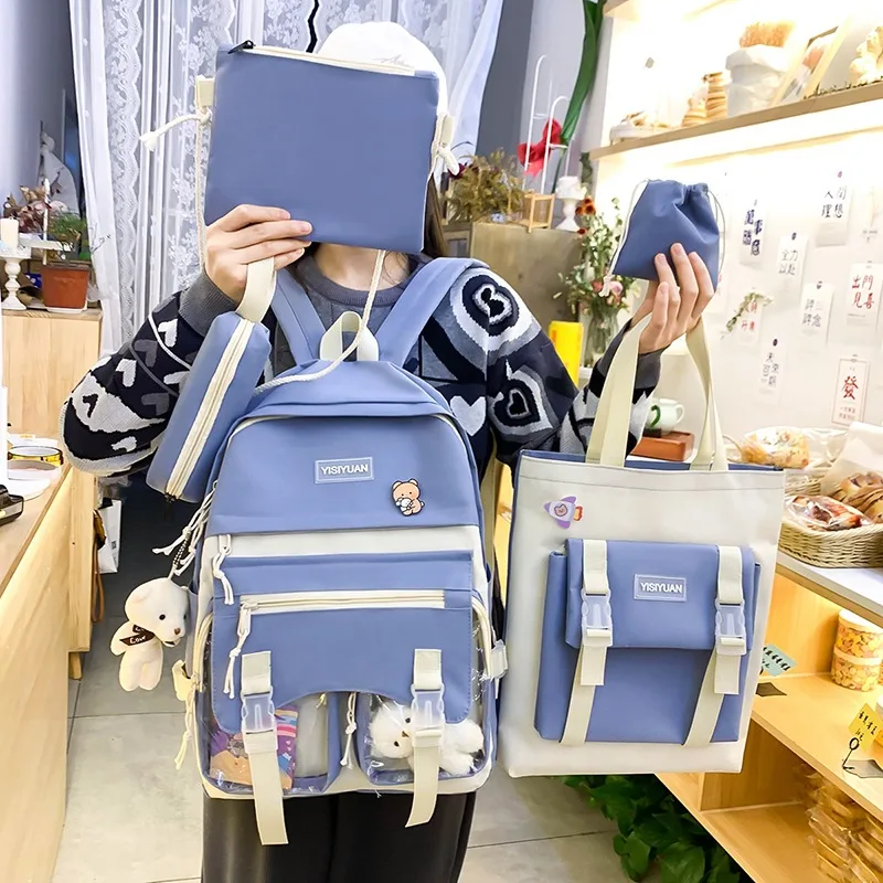 

4 шт. женский рюкзак, школьные сумки для девочек, милый студент колледжа, Детская сумка для книг, женский холщовый рюкзак для ноутбука, рюкзак для компьютера