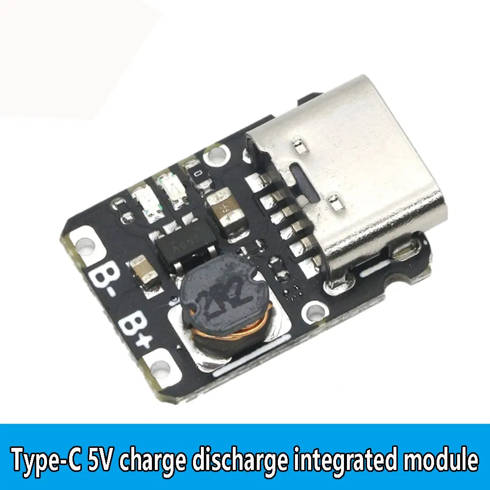 

1-10PCS Type-C 5V output charge discharge integrated module 18650 Mini lithium battery charging boost power board protection