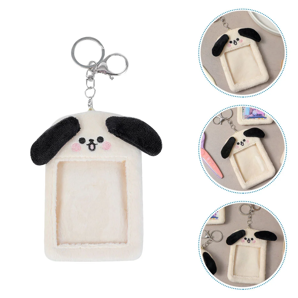 

Keychain Plush Card Cover Id Holder Clip Visible Sleeve Bus Postcard Protector The