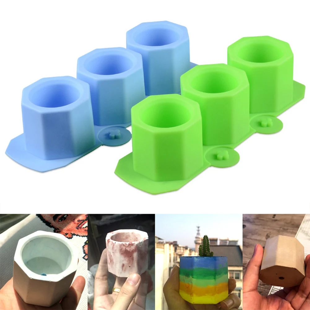 

Flowerpot Silicone Mold Cement Pot DIY Succulent Making Mold Manual Clay Craft Silicone Gypsum Concrete Plants Pots Mold