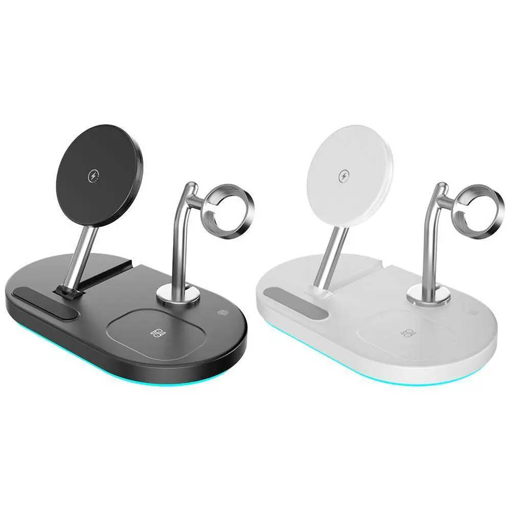 

Магнитная Беспроводная зарядная подставка 3 в 1 для IPhone 13 12 11 Pro Max для Apple IWatch 6 SE для Airpods 2 15 Вт, быстрая зарядная станция