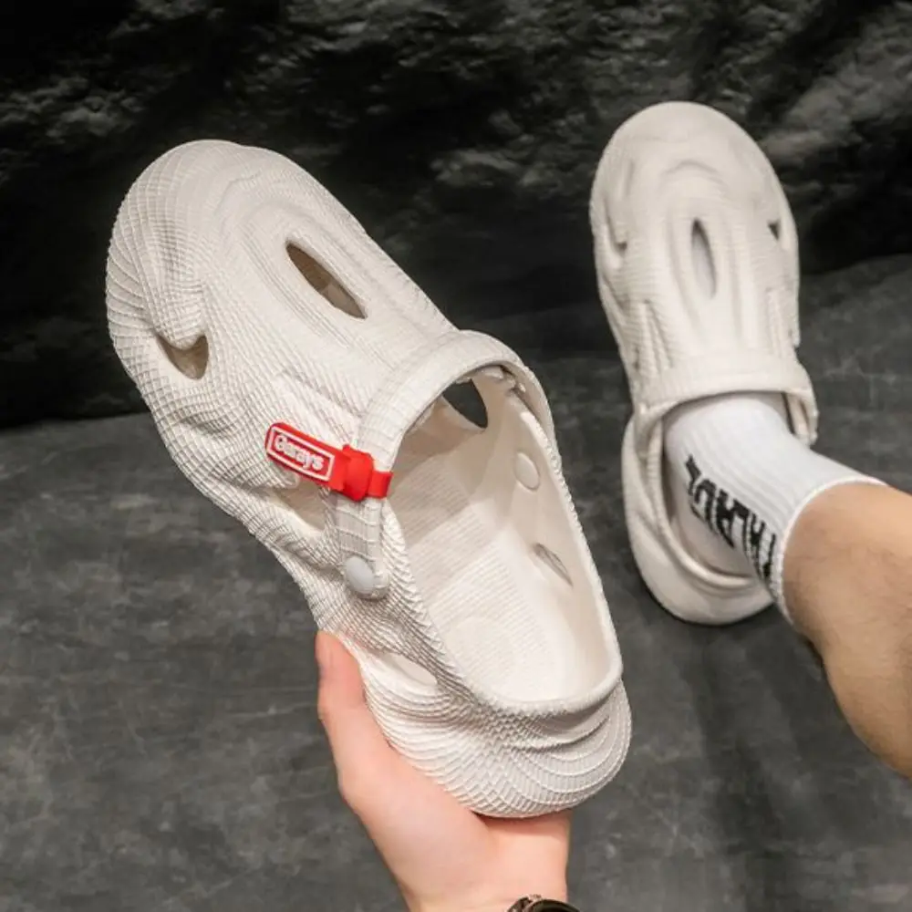 Мягкие однотонные тапочки мужские текстурированные сандалии с бантом