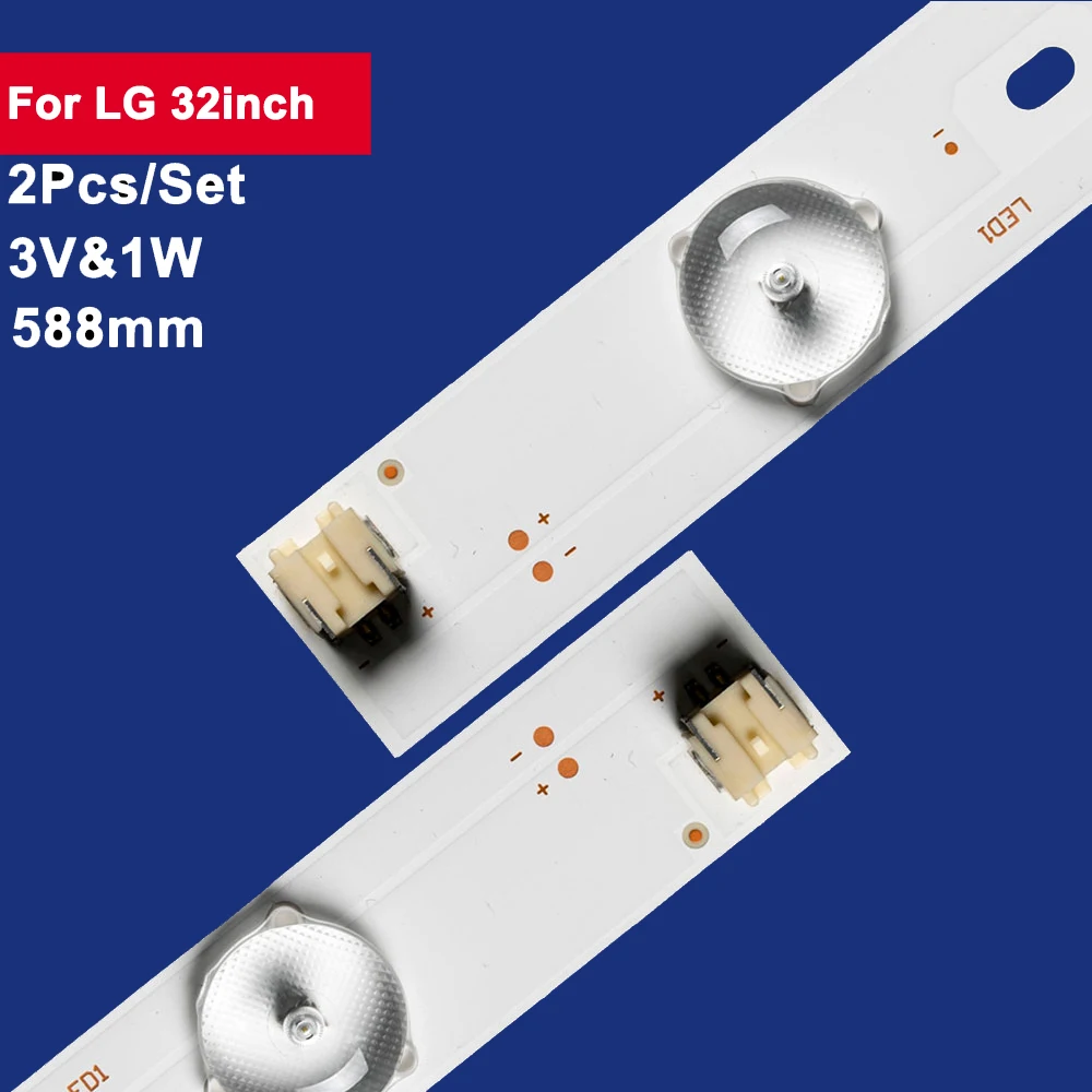 2Pcs 588mm For LG 32inch LED Backlight TV Strip 5Leds 3V1W SV0320AK4_Rev09_150310 SVO320AK4 Repair of TV 32LF520-TA 32LF520D-TD