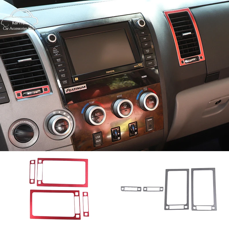 

For Toyota Tundra 2007-2013 Aluminum Alloy Central Control Air Outlet Frame Decoration Sticker Interior Modification Accessories