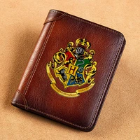 high quality genuine leather wallet magic school symbol printing standard purse bk411