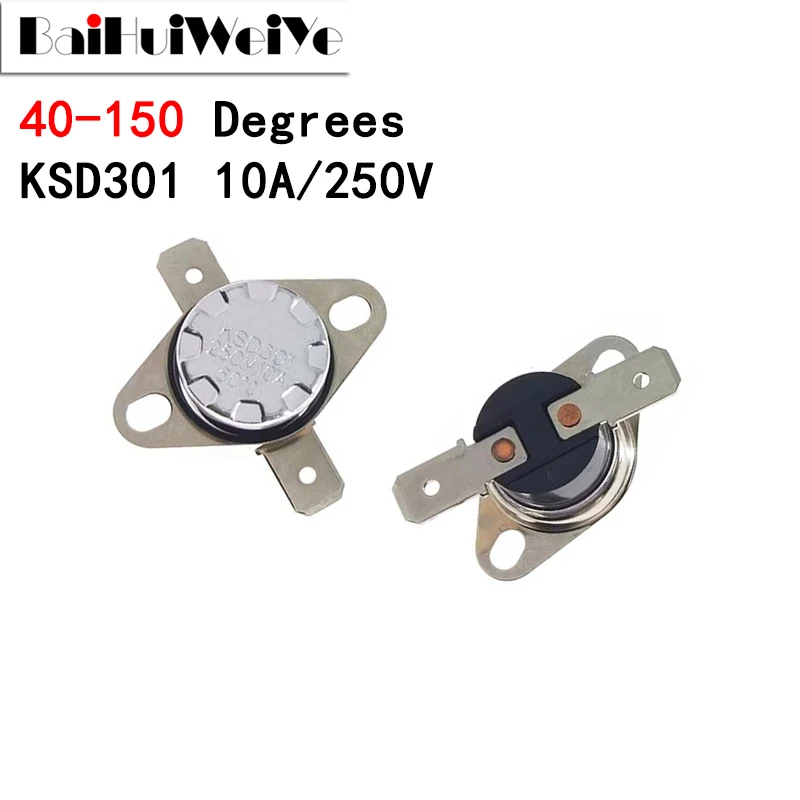 

Биметаллический Термостат KSD301 250V 10A 40-150 75C 85C 95C 105C 125C 135C 150C градусный термостат терморегулятор