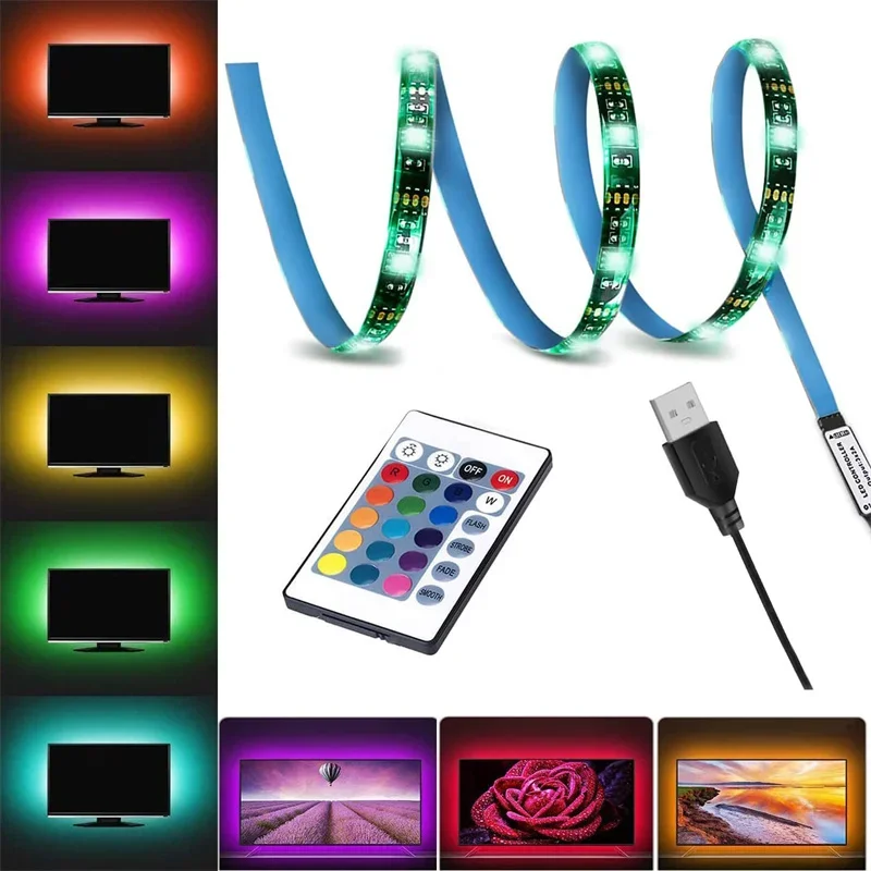 USB флэш-контроллер флэш-лампа 5 В флэш-Пульт с 24 флэш-лампами для 5050 3528 RGB