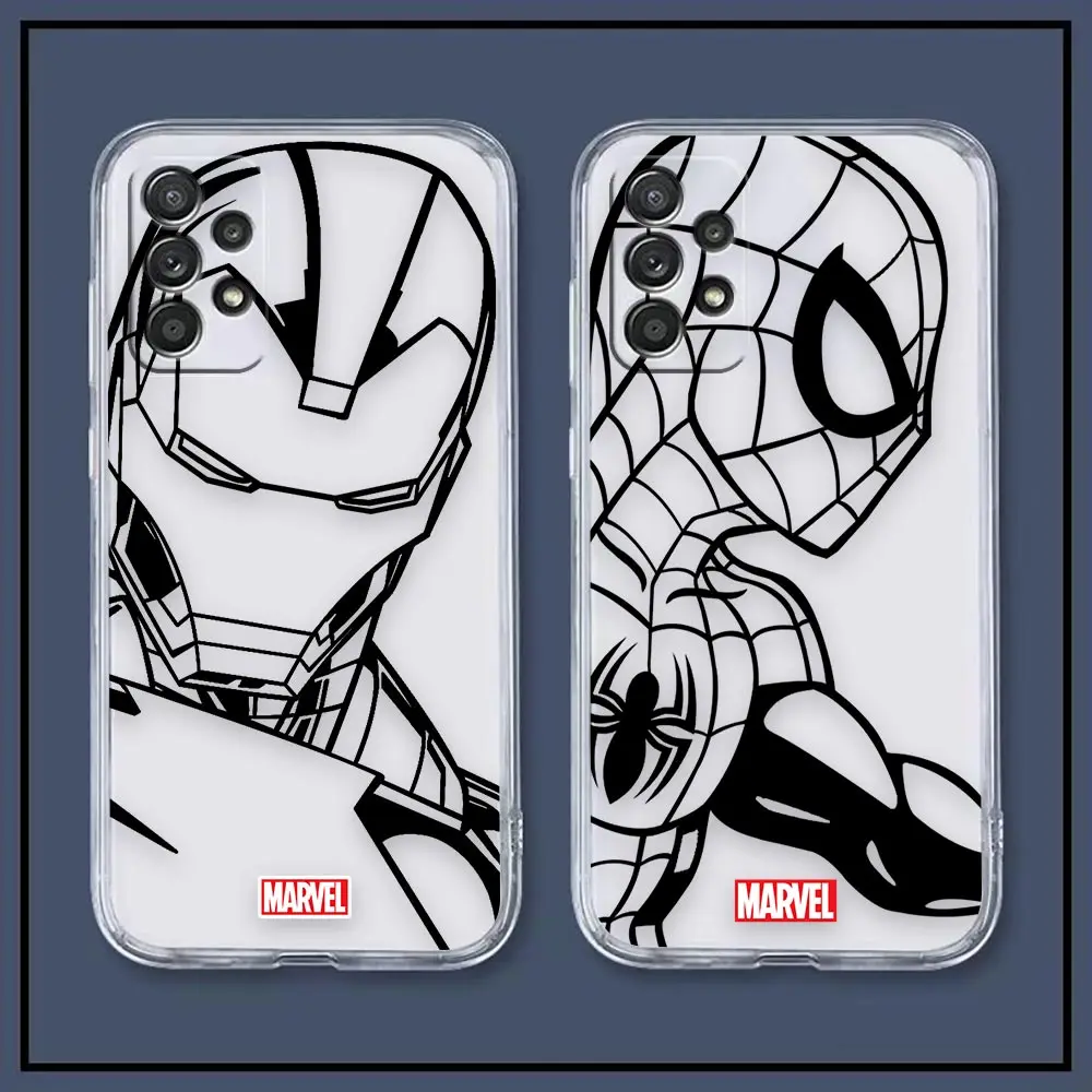 

Marvel Hero Iron Man Spider-Man Comic Clear Case For Samsung A81 A73 A72 A71 A53 A52 A51 A50 A50S A42 A33 A32 A21 A30 A30S A23