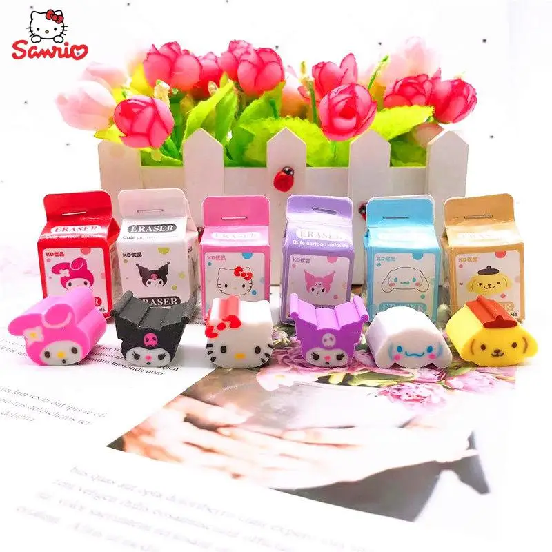 

Kawaii Sanrios Cinnamoroll Kuromi My Melody Eraser Cartoon Cute Eraser Children Painting Rubber Student Learning Stationery Gift