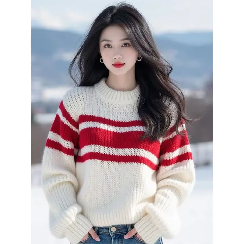 Женские акриловые полосатые пуловеры NameIsNotDefined