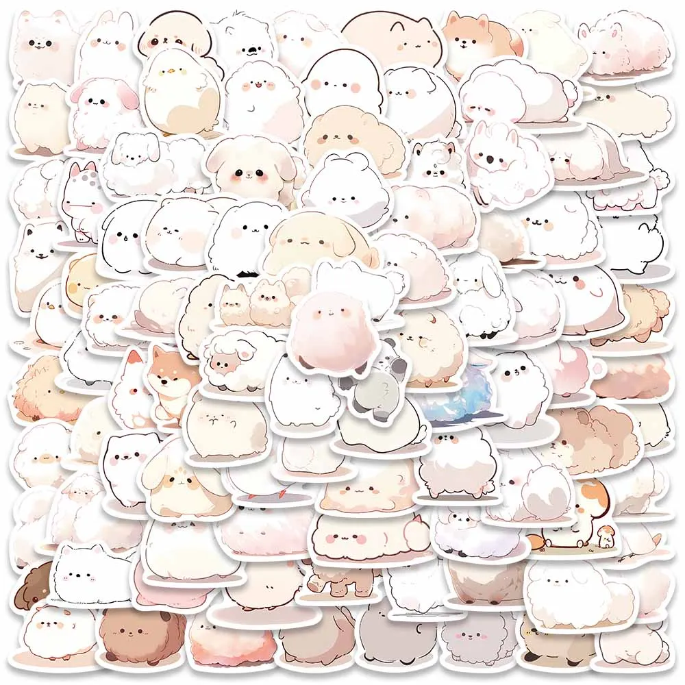 

10/100pcs Cute Cartoon Animals Vinyl Laptop Phone Decals Waterproof Graffiti Luggage Guitar Diary Sticker
